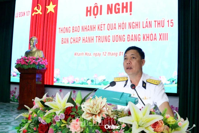 Đảng ủy Lữ đoàn 101 thông báo nhanh kết quả Hội nghị lần thứ 15 Ban Chấp hành Trung ương Đảng khóa XIII