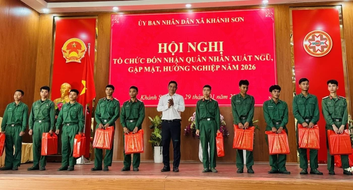 Xã Khánh Sơn đón 22 quân nhân xuất ngũ trở về địa phương