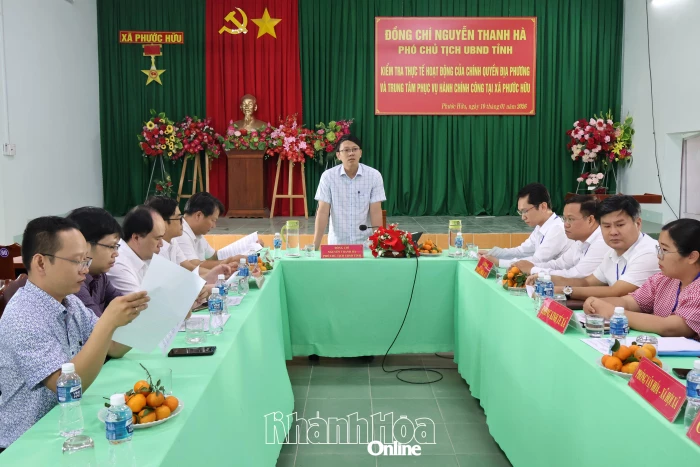 Phó Chủ tịch UBND tỉnh Nguyễn Thanh Hà làm việc với 2 xã Phước Hữu và Phước Hà