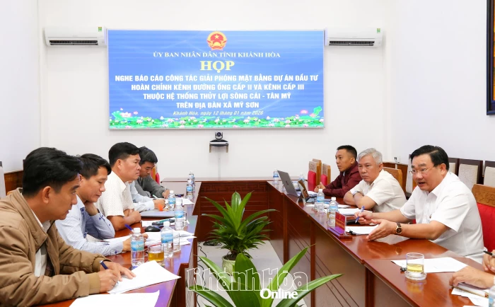 Khẩn trương giải phóng mặt bằng Dự án đầu tư hoàn chỉnh kênh đường ống cấp II và kênh cấp III thuộc hệ thống thủy lợi Sông Cái - Tân Mỹ