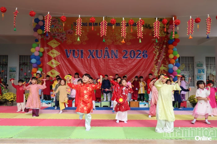 Trường Mầm non Họa Mi Nha Trang tổ chức lễ hội “Vui Xuân trường em 2026”