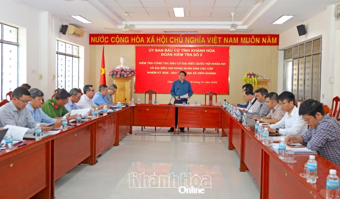 Đoàn kiểm tra số 2 kiểm tra công tác bầu cử tại xã Diên Khánh