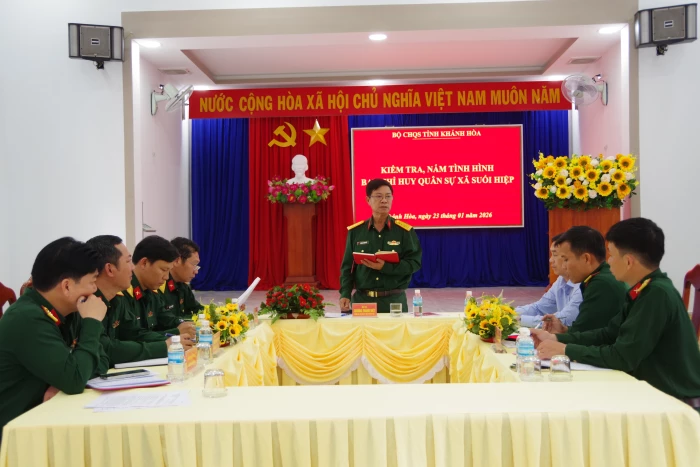 Đại tá Trương Thành Việt - Chính ủy Bộ Chỉ huy Quân sự tỉnh Khánh Hòa: Kiểm tra, nắm tình hình tổ chức, hoạt động của Ban Chỉ huy Quân sự các xã, phường