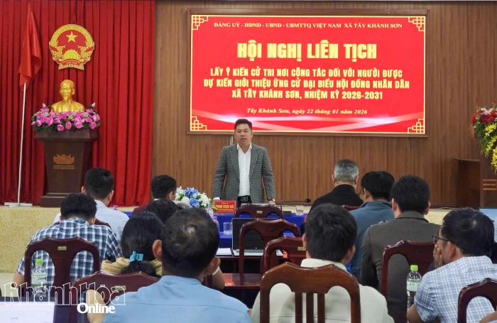 Xã Tây Khánh Sơn lấy ý kiến cử tri đối với người được dự kiến giới thiệu ứng cử đại biểu HĐND xã