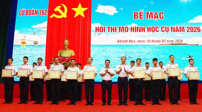 Lữ đoàn 162 bế mạc hội thi mô hình học cụ năm 2026