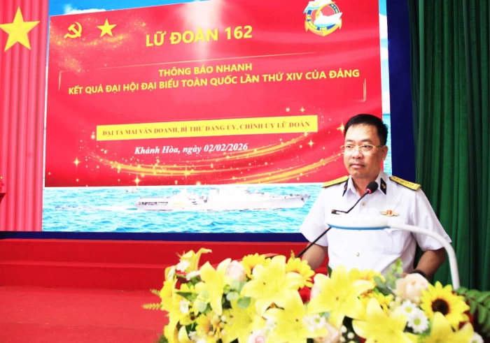 Lữ đoàn 162 thông báo nhanh kết quả Đại hội XIV của Đảng và quán triệt nhiệm vụ năm 2026