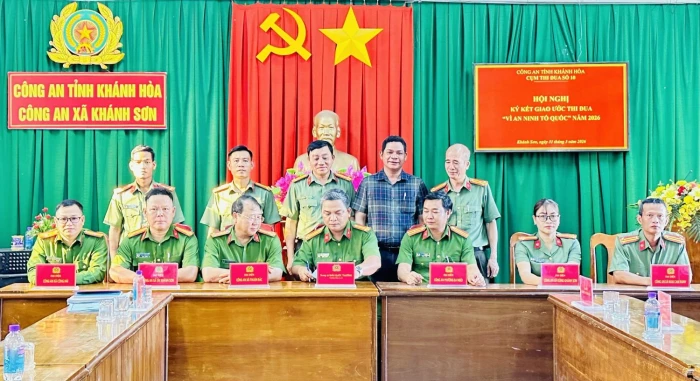 Cụm thi đua số 10 Công an tỉnh Khánh Hòa ký kết giao ước thi đua “Vì an ninh Tổ quốc” năm 2026