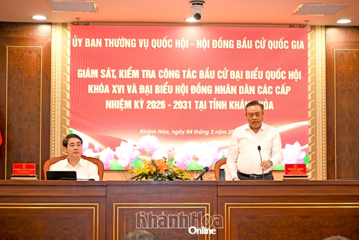 Đoàn Giám sát, kiểm tra của Ủy ban Thường vụ Quốc hội, Hội đồng Bầu cử quốc gia giám sát, kiểm tra công tác chuẩn bị bầu cử tại Khánh Hòa