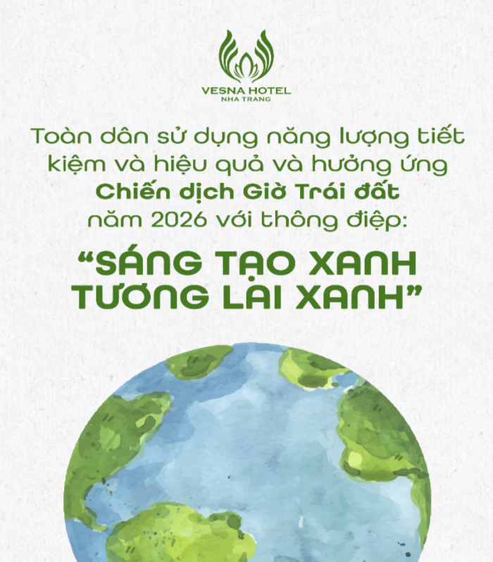 Sở Văn hóa, Thể thao và Du lịch Khánh Hòa: Phát động sử dụng năng lượng tiết kiệm, hiệu quả hưởng ứng Giờ Trái đất năm 2026