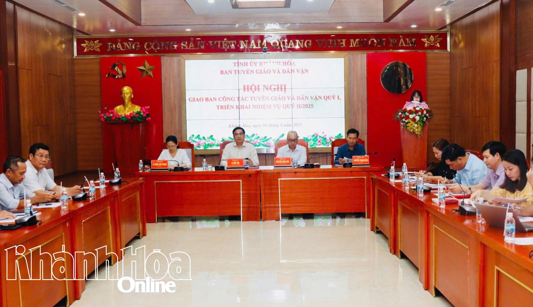 Ban Tuyên giáo và Dân vận Tỉnh ủy giao ban công tác tuyên giáo và dân vận quý I