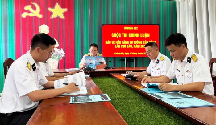 Lữ đoàn 162, Vùng 4 Hải quân: Gần 100 tác phẩm tham gia Cuộc thi chính luận về bảo vệ nền tảng tư tưởng của Đảng