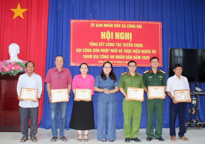 Xã Công Hải tổng kết công tác tuyển quân năm 2026