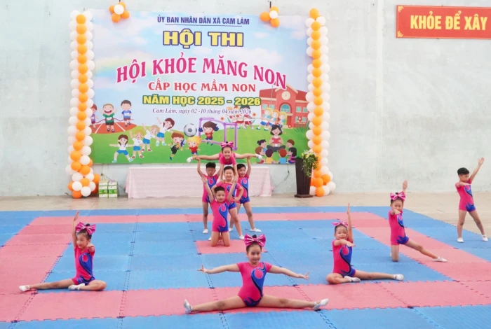 Xã Cam Lâm: 144 trẻ tham gia Hội khỏe măng non cấp học mầm non