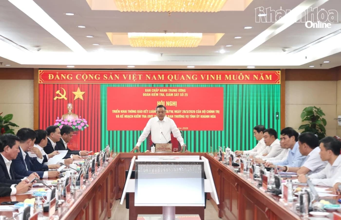 Hội nghị Thông báo kết luận số 02 của Bộ Chính trị, Ban Bí thư đối với Ban Thường vụ Tỉnh ủy Khánh Hòa