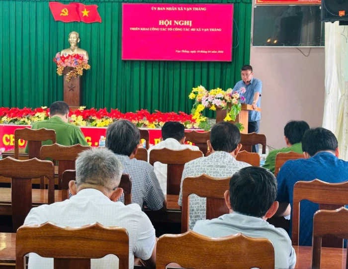 UBND xã Vạn Thắng triển khai nhiệm vụ Tổ công tác 483