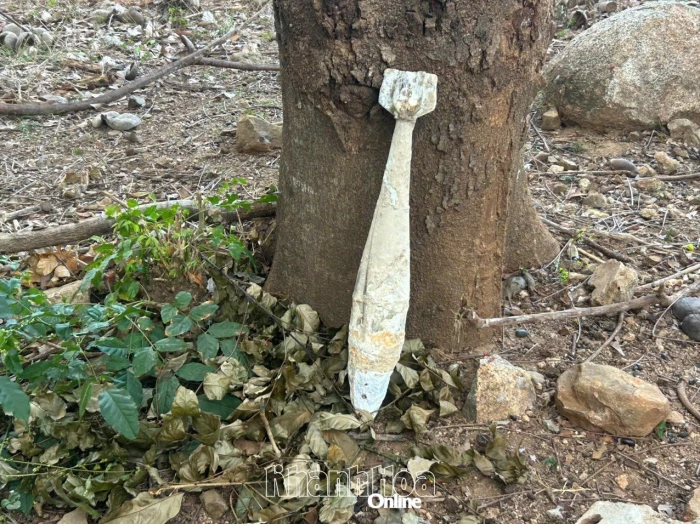 Công an xã Mỹ Sơn phối hợp thu hồi 1 quả pháo cối 81mm còn nguyên kíp nổ