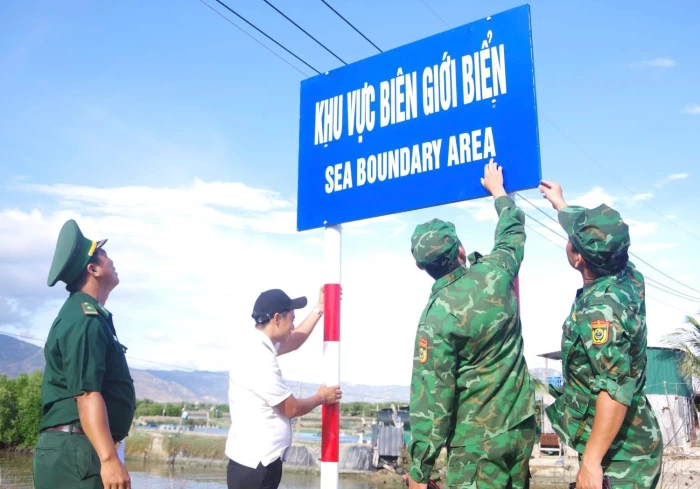 Hoàn thành cắm mới 37 biển báo biên giới biển