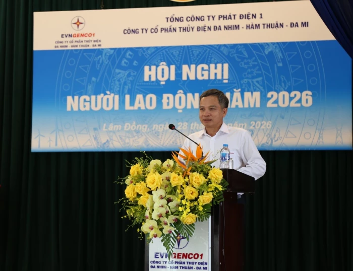 Hội nghị người lao động Công ty cổ phần Thủy điện Đa Nhim - Hàm Thuận - Đa Mi năm 2026: Đoàn kết và phát triển bền vững.
