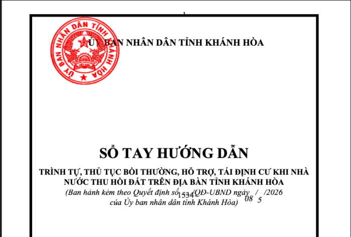 Ban hành Sổ tay hướng dẫn trình tự thủ tục bồi thường, hỗ trợ, tái định cư khi Nhà nước thu hồi đất