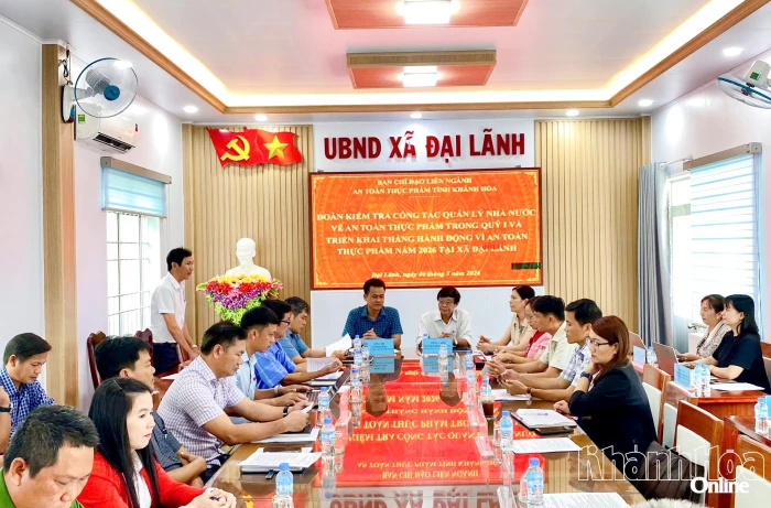Kiểm tra công tác quản lý nhà nước về an toàn thực phẩm tại xã Đại Lãnh