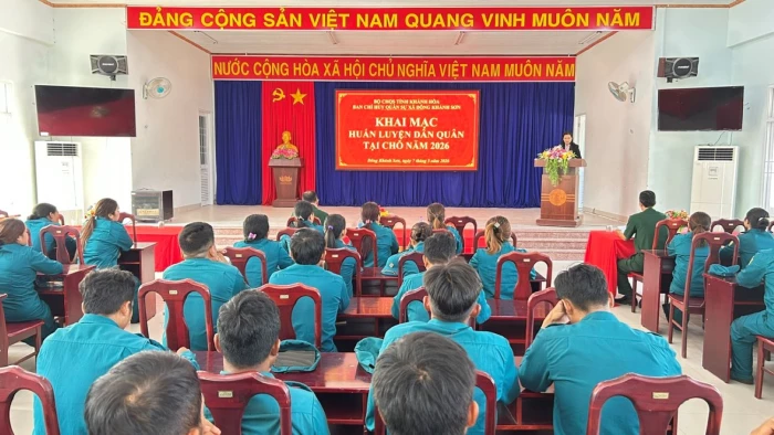 Xã Đông Khánh Sơn khai mạc huấn luyện dân quân tại chỗ năm 2026