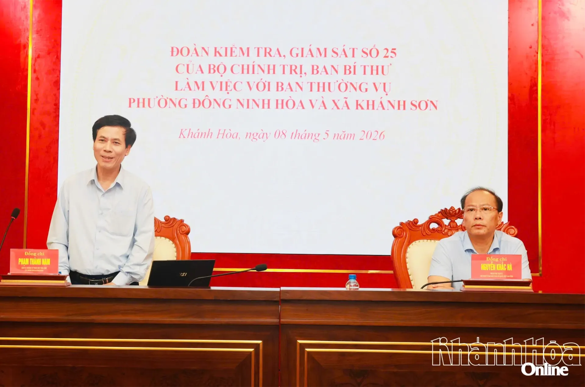 Đoàn Kiểm tra, giám sát số 25 của Bộ Chính trị, Ban Bí thư làm việc với Đảng ủy phường Đông Ninh Hòa và xã Khánh Sơn