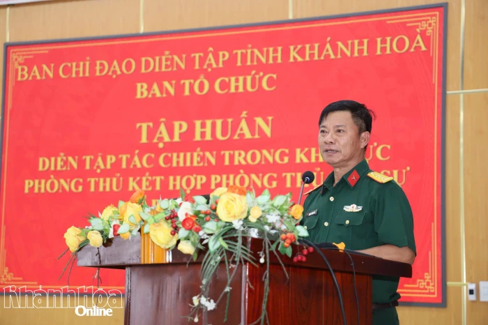 Tập huấn khung tập diễn tập tác chiến trong khu vực phòng thủ kết hợp phòng thủ dân sự cho 4 xã, phường