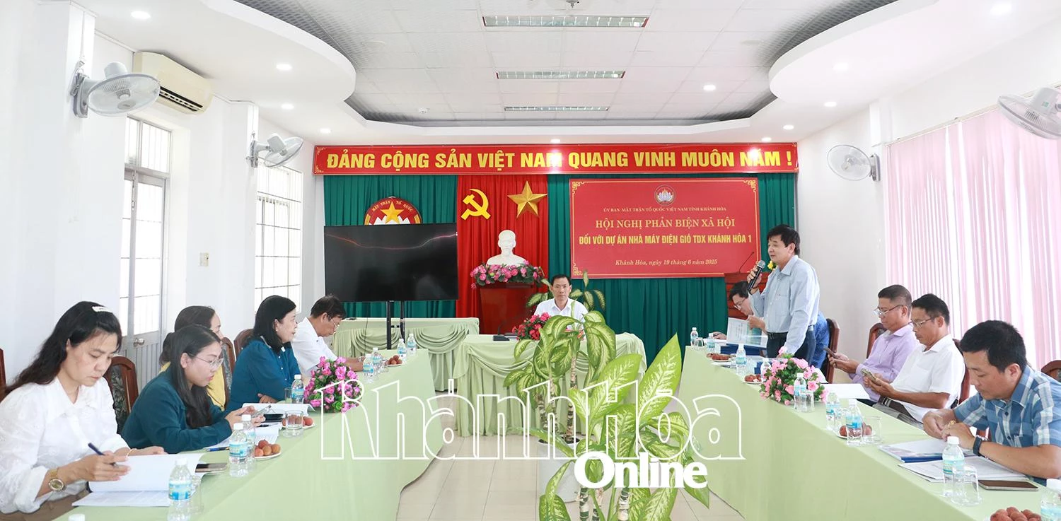 Ban Thường trực UBMTTQ Việt Nam tỉnh Khánh Hòa: Phản biện xã hội đối với Dự án Nhà máy Điện gió TDX Khánh Hòa 1