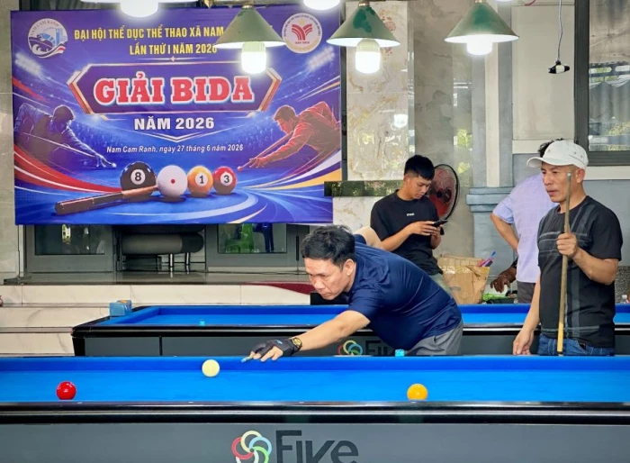 22 cơ thủ tranh tài Giải billiards xã Nam Cam Ranh năm 2026