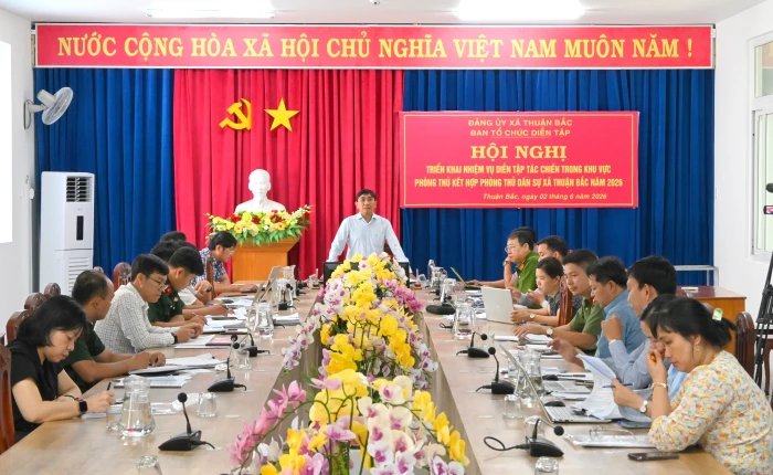 Xã Thuận Bắc triển khai nhiệm vụ diễn tập tác chiến năm 2026