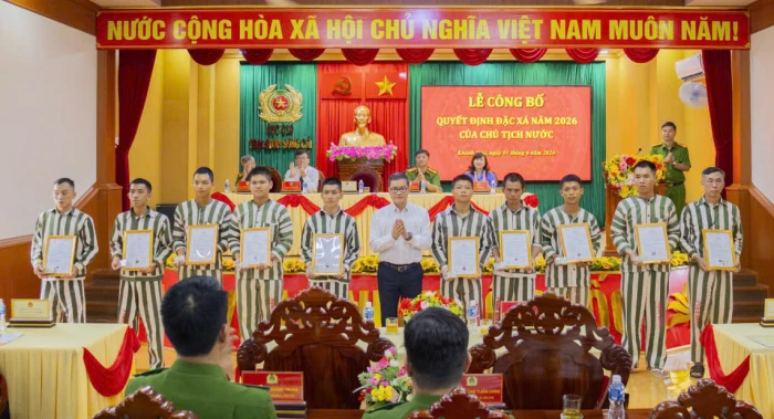 145 phạm nhân tại Trại giam Sông Cái được đặc xá