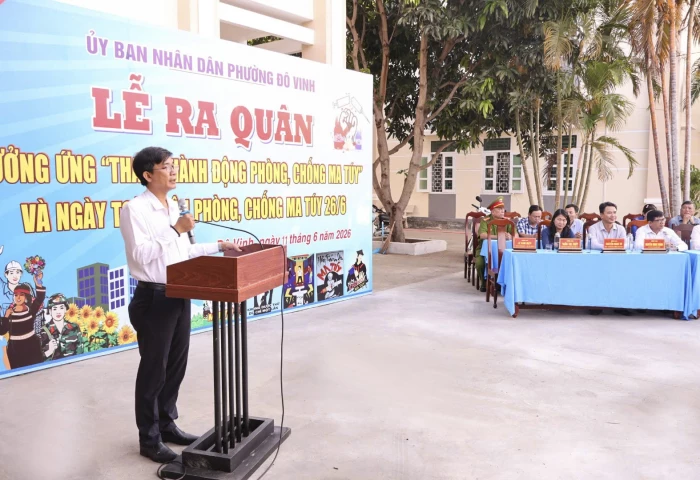 Phường Đô Vinh ra quân hưởng ứng Tháng hành động phòng, chống ma túy năm 2026