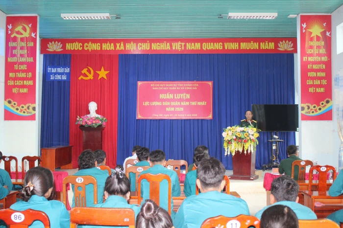 Xã Công Hải khai mạc huấn luyện dân quân năm thứ nhất