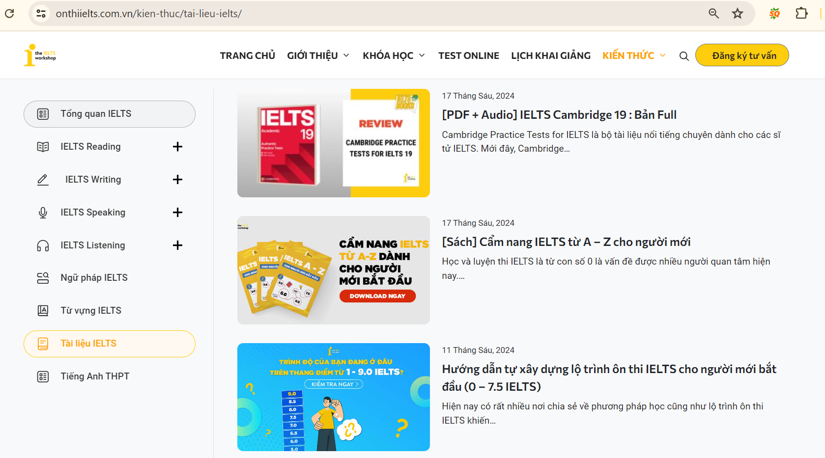 Website cung cấp tài liệu luyện thi IELTS tốt