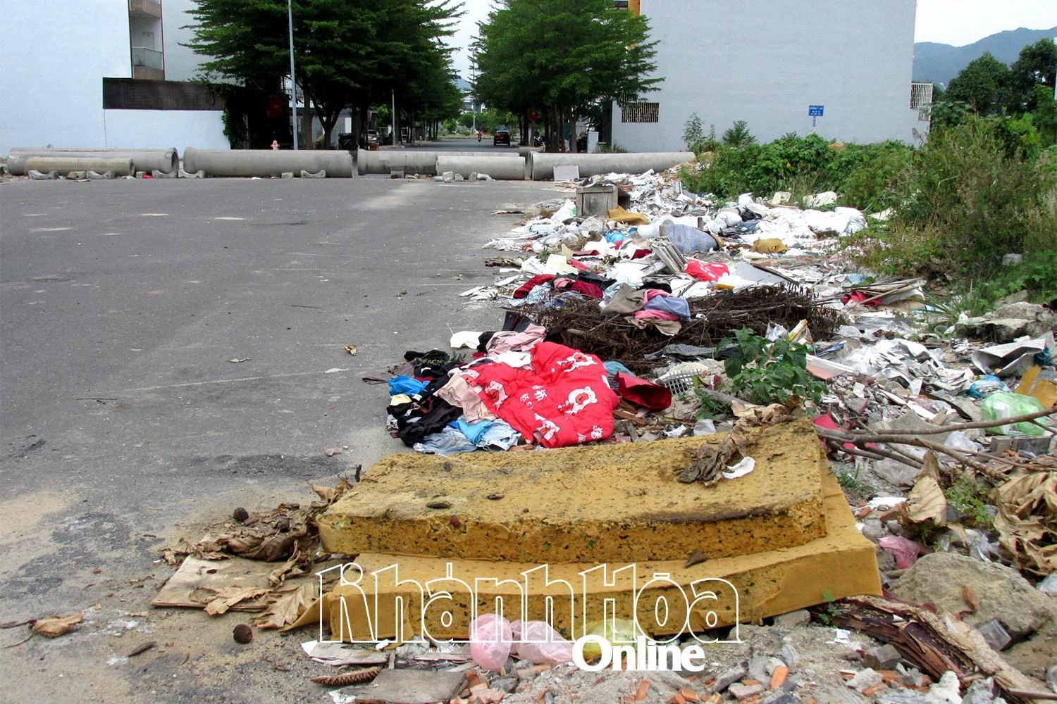 Đổ rác bừa bãi ra đường