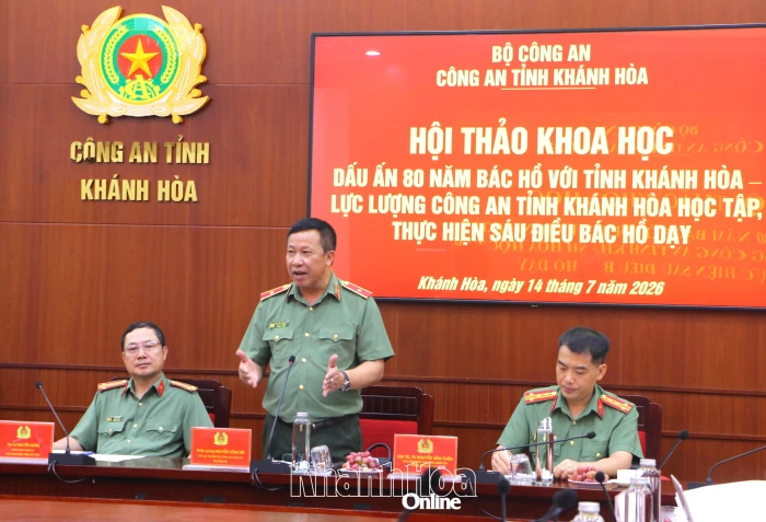 Hội thảo khoa học Dấu ấn 80 năm Bác Hồ với tỉnh Khánh Hòa - Lực lượng Công an tỉnh học tập, thực hiện Sáu điều Bác Hồ dạy