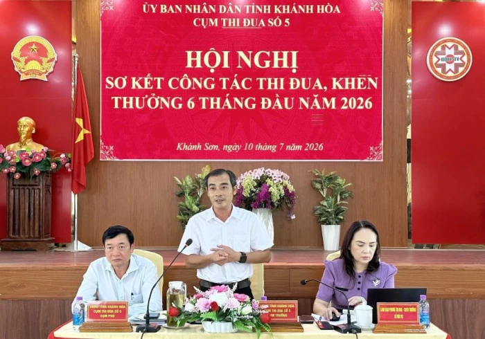 Cụm thi đua số 5 UBND tỉnh Khánh Hòa sơ kết phong trào thi đua 6 tháng đầu năm 2026