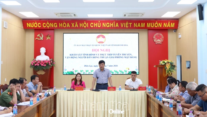 Ủy ban MTTQ Việt Nam tỉnh Khánh Hòa tuyên truyền, vận động người dân đồng thuận giải phóng mặt bằng tại xã Diên Lạc