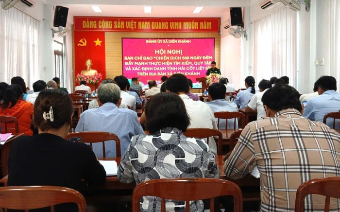 Xã Diên Khánh triển khai nhiệm vụ thực hiện "Chiến dịch 500 ngày đêm đẩy mạnh thực hiện tìm kiếm, quy tập và xác định danh tính hài cốt liệt sĩ”