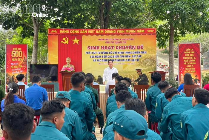 Xã Đông Khánh Sơn sinh hoạt chuyên đề về tìm kiếm, quy tập và xác định danh tính hài cốt liệt sĩ