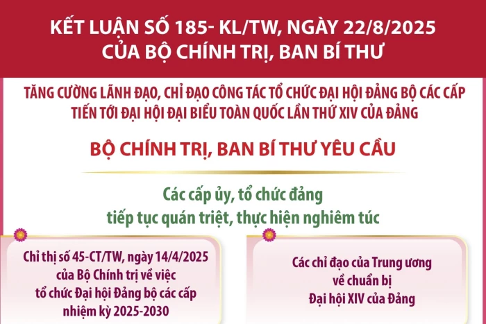 Kết luận số 185-KL/TW: Nhiệm vụ của các cấp ủy, tổ chức đảng, tỉnh ủy, thành ủy, đảng ủy trực thuộc Trung ương