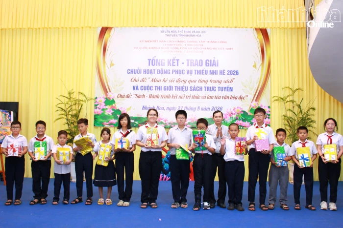 Thư viện tỉnh Khánh Hòa trao giải chuỗi hoạt động phục vụ thiếu nhi hè 2026