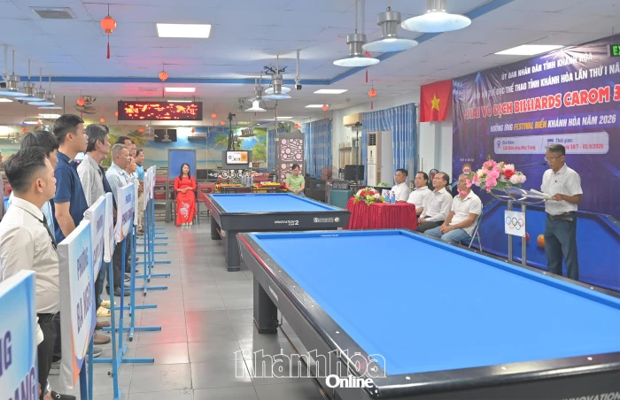 Khai mạc Giải vô địch billiards carom 3 băng Đại hội Thể dục thể thao tỉnh Khánh Hòa lần thứ I
