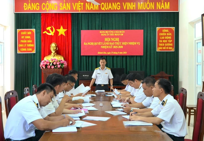 Đảng ủy Tiểu đoàn Phương tiện không người lái, Vùng 4 Hải quân tổ chức Hội nghị ra nghị quyết lãnh đạo thực hiện nhiệm vụ nhiệm kỳ 2025 - 2030