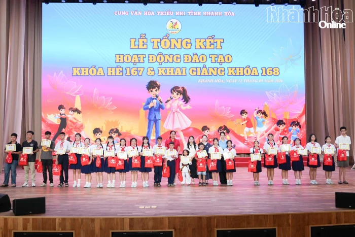 Cung Văn hóa Thiếu nhi tỉnh Khánh Hòa tổng kết khóa hè 167 và khai giảng khóa 168