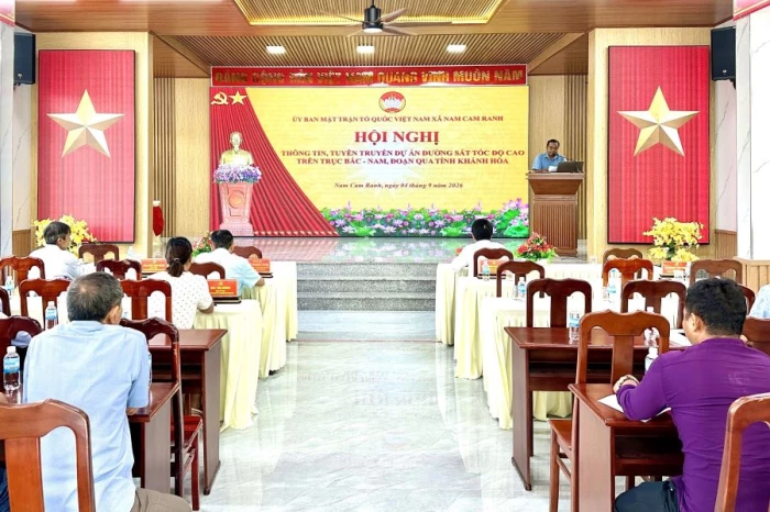 Xã Nam Cam Ranh tuyên truyền Dự án Đường sắt tốc độ cao trên trục Bắc - Nam đoạn qua tỉnh Khánh Hòa