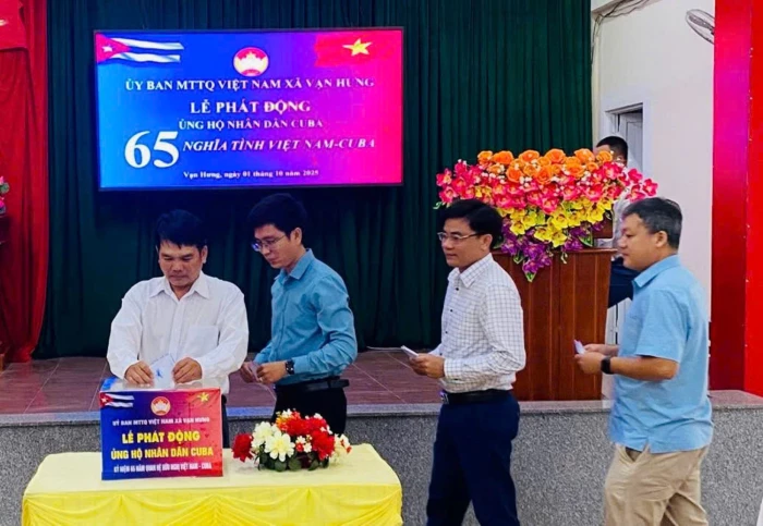 Ủy ban MTTQ Việt Nam xã Vạn Hưng phát động ủng hộ nhân dân Cuba