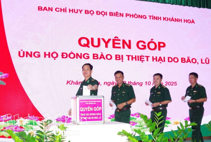 Bộ đội Biên phòng tỉnh Khánh Hòa phát động quyên góp ủng hộ đồng bào vùng bão, lũ