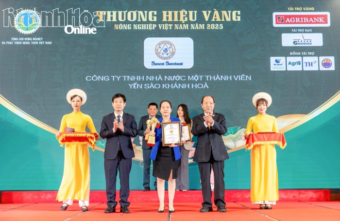 Công ty Yến sào Khánh Hòa được vinh danh “Thương hiệu Vàng Nông nghiệp Việt Nam năm 2025”