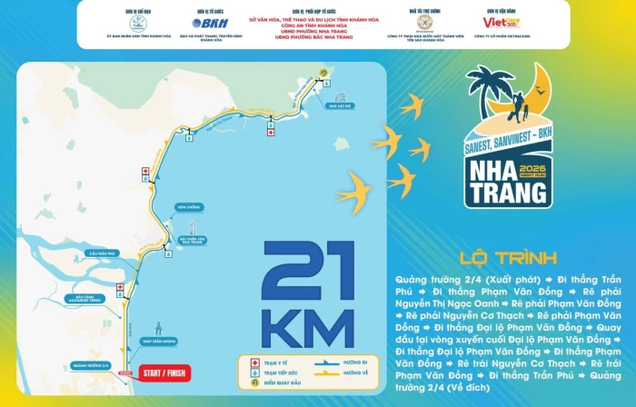 Libera Nha Trang chờ đón runner trên cung đường 21km của Nha Trang Night Run Sanest, Sanvinest - BKH 2026